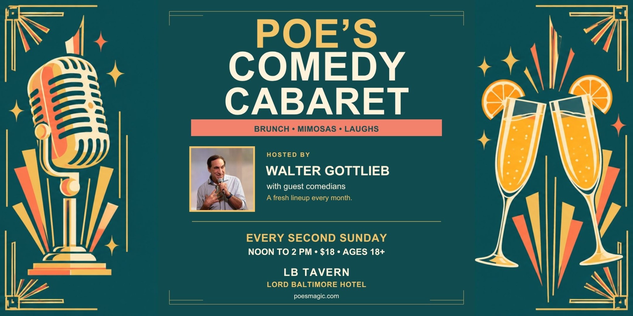 Poe’s Comedy Cabaret at LB Tavern, hosted by Walter Gottlieb.